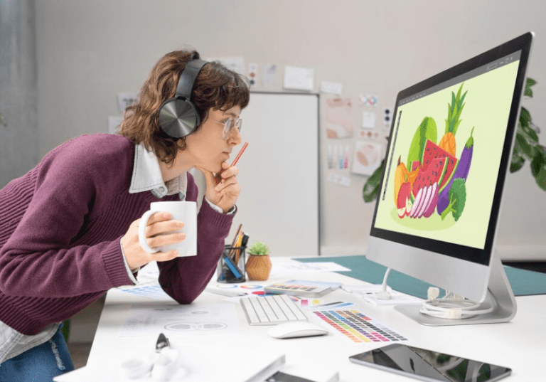 Graphic Designer working from home