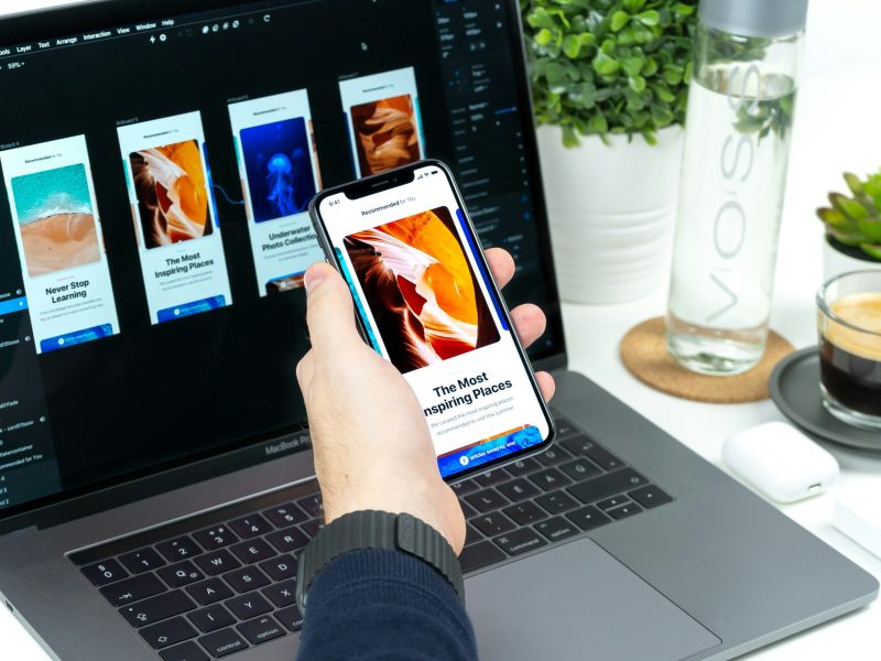 User Interface (UI) Designer​ testing a mobile website